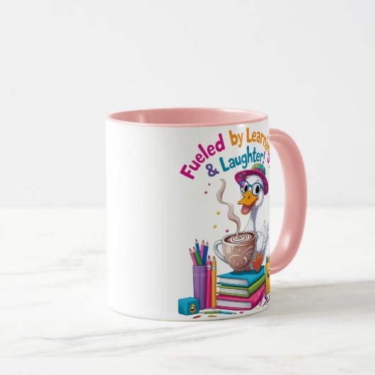 Fueled by Learning Goose Mug – Back to School Fun マグカップ (正面右)