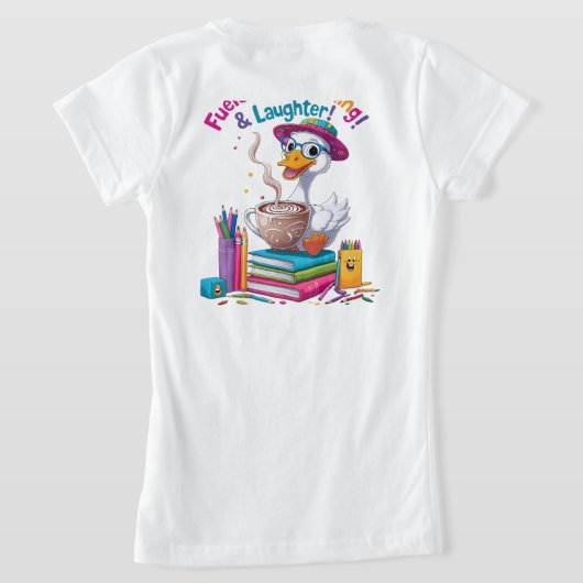 Fueled by Learning GooseTshirt– Back to School Fun Tシャツ (レイダウン裏面)