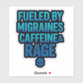 Fueled by Migraines, Caffeine & Rage – Blue Rage シール (シート)