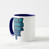 Fueled by Migraines, Caffeine & Rage – Blue Rage マグカップ (正面左)