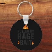 Fueled By Rage Bait Funny Meme Internet Quote キーホルダー (正面)