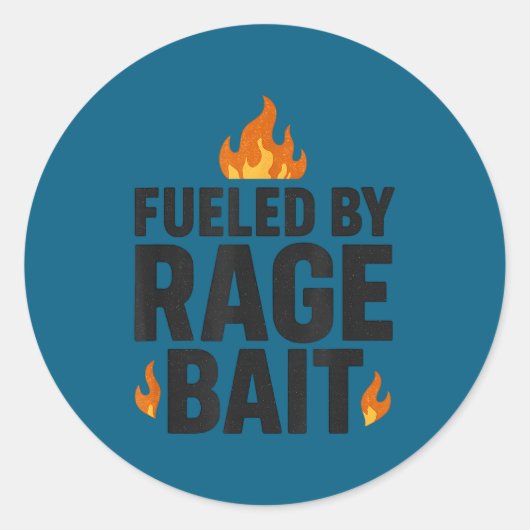 Fueled By Rage Bait Funny Meme Internet Quote  ラウンドシール (正面)