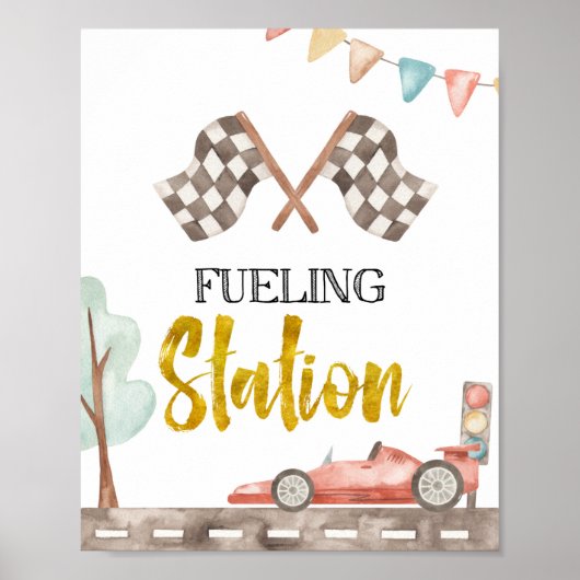 Fueling Station Racing Sign ポスター (正面)