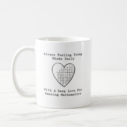 Fueling Young Minds with Love for Amazing Maths コーヒーマグカップ (左)