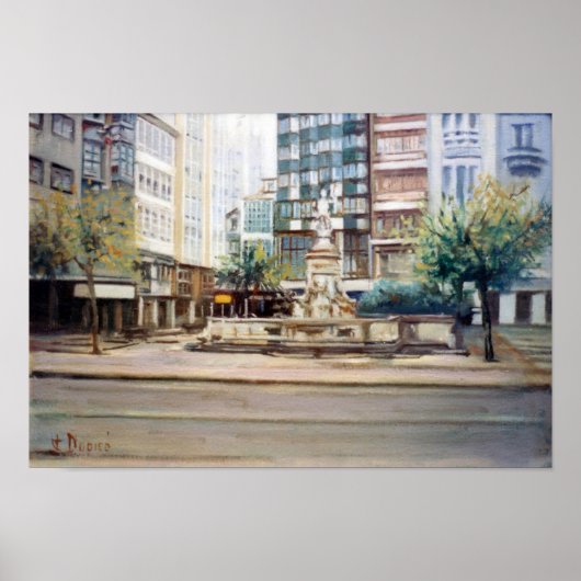 Fuente de Neptuno (A Coruña)/Neptune fountain ポスター (正面)