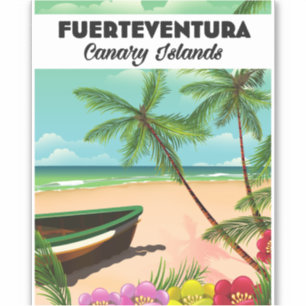 Fuerteventuraカナリア諸島の休日はがき。 シール