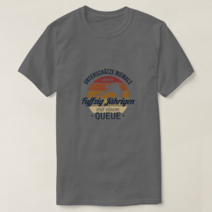 Fuffzig Jdhriger mit Queueビリヤード・スヌーカー50th Tシャツ