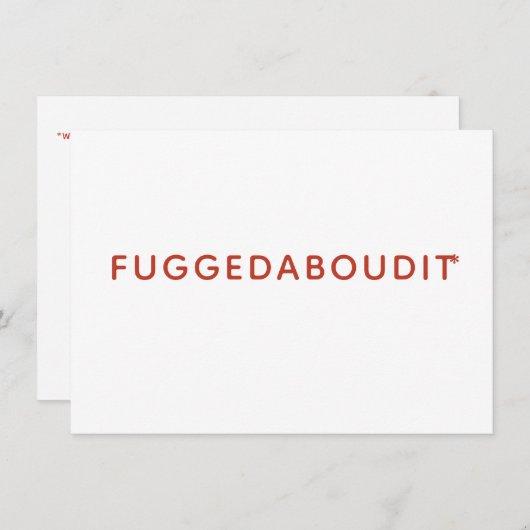 Fuggedabouditおもしろいサンキューカード サンキューカード (正面/裏面)