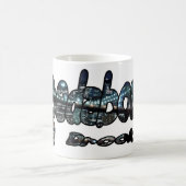 Fuggedaboutit-ブルックリン、NYC コーヒーマグカップ (中央)