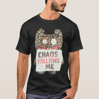 Fuggler Chaos Follows Me Animal Print Monster Pull Tシャツ