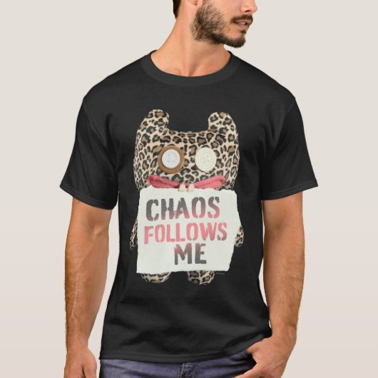 Fuggler Chaos Follows Me Animal Print Monster Pull Tシャツ (正面)