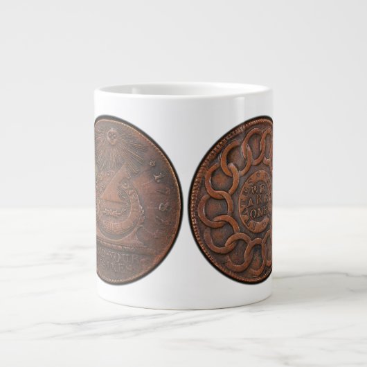 Fugioのセントの心あなたのビジネス前部および背部 ジャンボコーヒーマグカップ (正面)