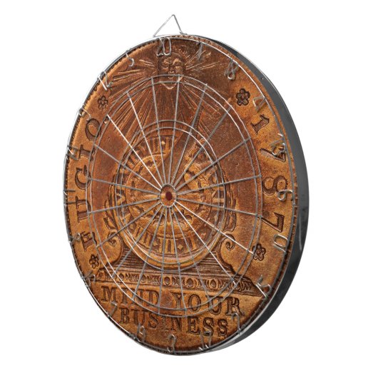 Fugioのセントの心あなたのビジネス銅のペニー ダーツボード (正面右)