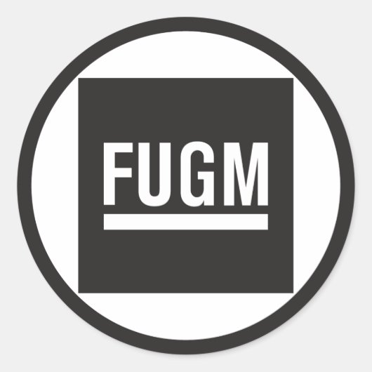 FUGM by SAB Round Stickers (No Copyline) ラウンドシール (正面)