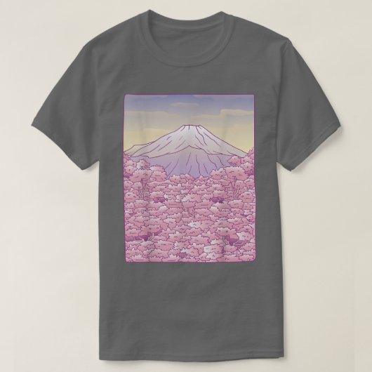 Fuji Japanese Sakura Cherry Blossom Tree Japan Gra Tシャツ (デザイン正面)