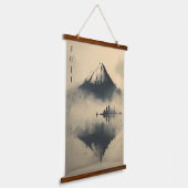 FUJI - Minimalist Sumi-e Ink 吊り下げ型タペストリー (傾斜あり)