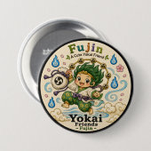 Fujin Japanese Wind God Yokai Pin Button 缶バッジ (正面&裏面)