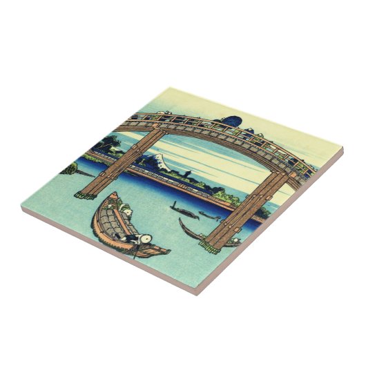 FukagawaでMannen橋を通して見られる富士 タイル (側面)