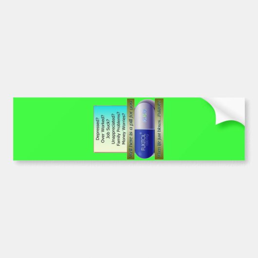 Fukitolの仕事は、心配を働かせるに吸いません、 バンパーステッカー (正面)