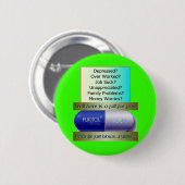 Fukitolの仕事は、心配を働かせるに吸いません、 缶バッジ (正面&裏面)