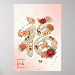 Fuku: Calligraphy "Good Fortune"260020230 ポスター