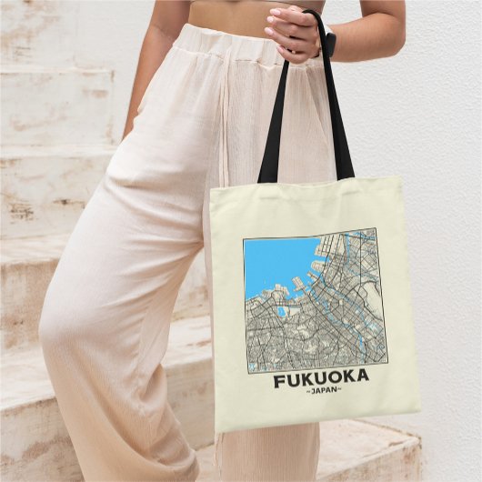 Fukuoka, Japan, City Map Tote Bag トートバッグ