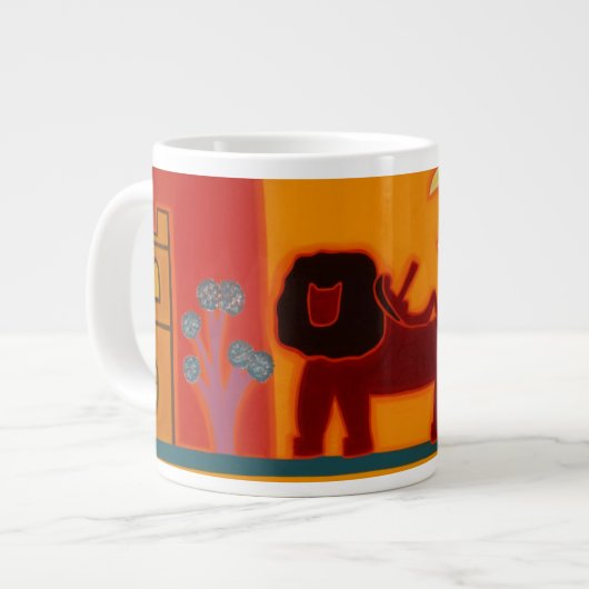 Fulhamのブロードウェイ2008年からのライオン ジャンボコーヒーマグカップ (正面左)