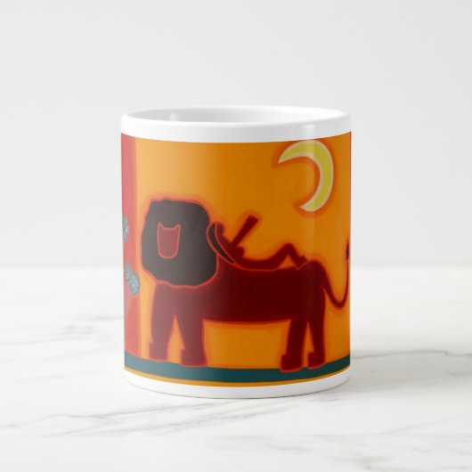 Fulhamのブロードウェイ2008年からのライオン ジャンボコーヒーマグカップ (正面)