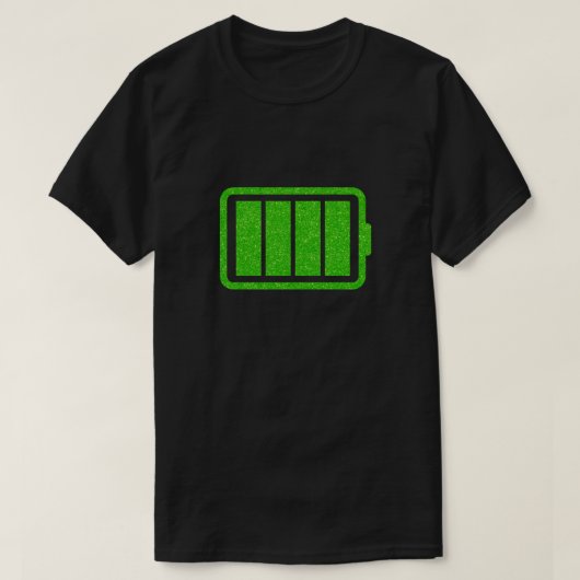 Full Battery Funny Glitter Tシャツ (デザイン正面)