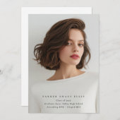 Full Bleed Elegant Photo Graduation Announcement 案内状 (正面/裏面)