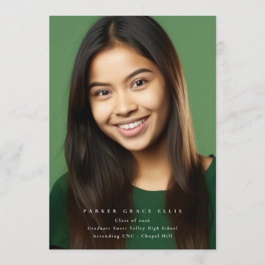 Full Bleed Modern 2 Photo Graduation Announcement 案内状 (正面)