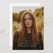 Full Bleed Photo Simple Graduation Announcement 案内状 (正面/裏面)