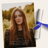 Full Bleed Photo Simple Graduation Announcement 案内状