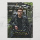 Full Bleed Photo Yellow Graduation Announcement 案内状 (正面)