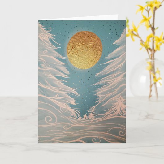 Full Cold Supermoon カード (黄色い花)