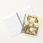 Full Cover Sepia Jesus Notebook - Personalized ノートブック (内部)