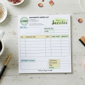 Full Custom invoice with logo | Small Business  ノートパッド