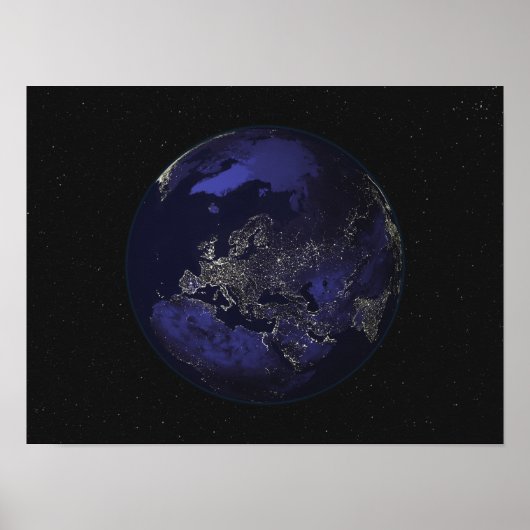 Full Earth at night showing city lights 3 ポスター (正面)