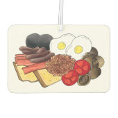 Full English Breakfast UK British Food Cuisine カーエアーフレッシュナー (裏面)