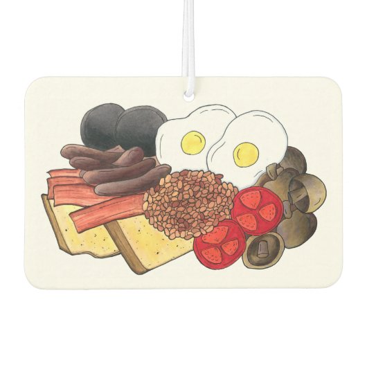 Full English Breakfast UK British Food Cuisine カーエアーフレッシュナー (正面)