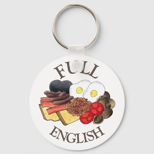 Full English Breakfast UK British Food Cuisine キーホルダー (正面)