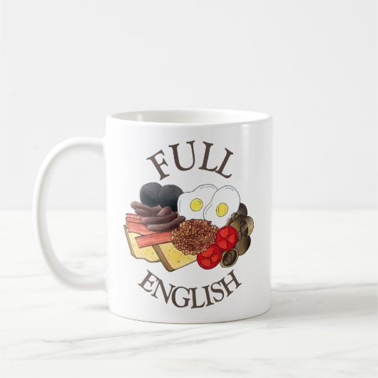 Full English Breakfast UK British Food Cuisine コーヒーマグカップ (左)