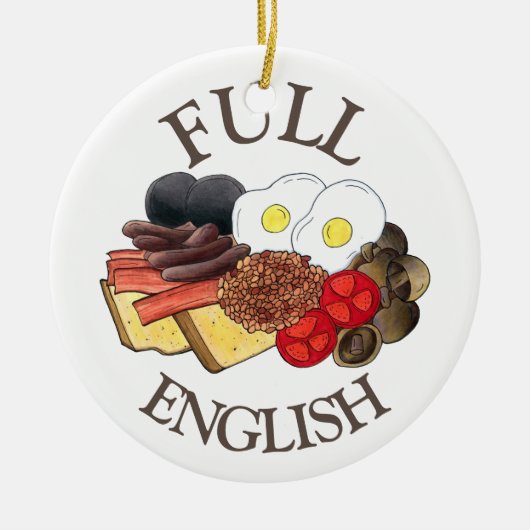 Full English Breakfast UK British Food Cuisine セラミックオーナメント (正面)
