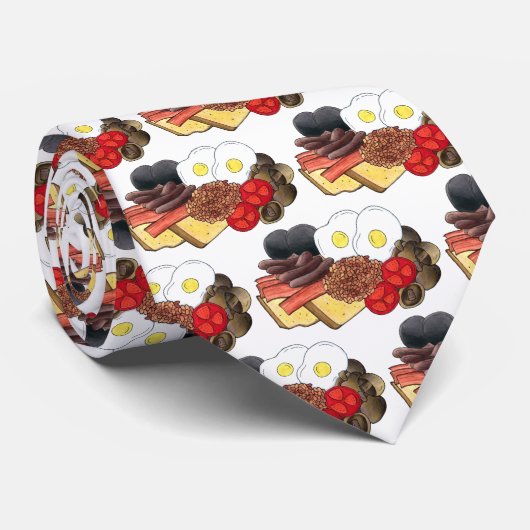 Full English Breakfast UK British Food Cuisine ネクタイ (ロール)