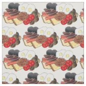 Full English Breakfast UK British Food Cuisine ファブリック (見本)