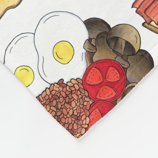 Full English Breakfast UK British Food Cuisine フリースブランケット (角)