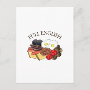 Full English Breakfast UK British Food Cuisine ポストカード