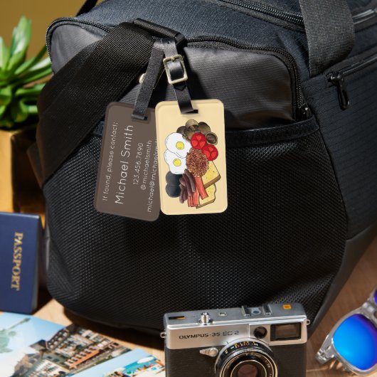 Full English Breakfast UK British Food Cuisine ラゲッジタグ (正面&裏面)