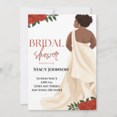 Full-Figured African-American Bride Bridal Shower 招待状 (正面)