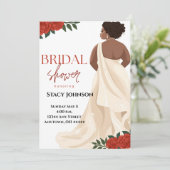 Full-Figured African-American Bride Bridal Shower 招待状 (スタンド正面)